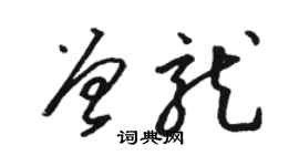 駱恆光曾龍草書個性簽名怎么寫
