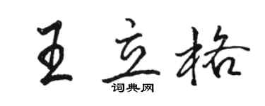 駱恆光王立格行書個性簽名怎么寫