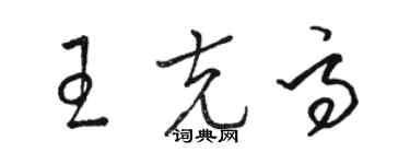 駱恆光王克高草書個性簽名怎么寫