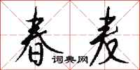 錢沛雲春麥行書怎么寫
