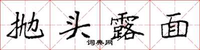 袁強拋頭露面楷書怎么寫