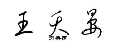 梁錦英王夭晏草書個性簽名怎么寫