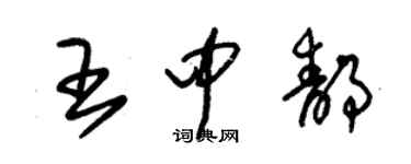 朱錫榮王中靜草書個性簽名怎么寫