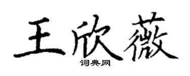 丁謙王欣薇楷書個性簽名怎么寫