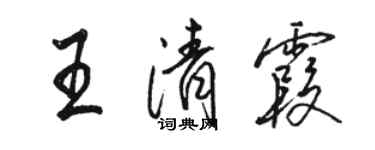 駱恆光王清霞行書個性簽名怎么寫