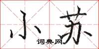 駱恆光小蘇楷書怎么寫