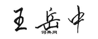 駱恆光王岳中行書個性簽名怎么寫
