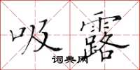 黃華生吸露楷書怎么寫