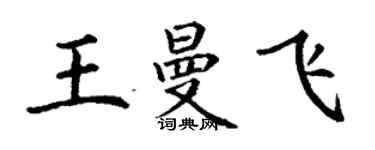 丁謙王曼飛楷書個性簽名怎么寫