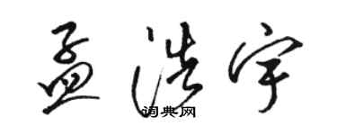 駱恆光孟浩宇草書個性簽名怎么寫