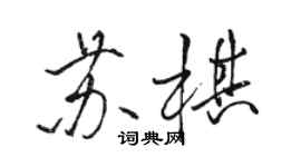 駱恆光蘇棋行書個性簽名怎么寫