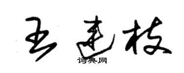 朱錫榮王連枝草書個性簽名怎么寫