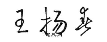 駱恆光王揚春草書個性簽名怎么寫