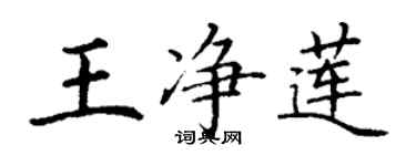 丁謙王淨蓮楷書個性簽名怎么寫