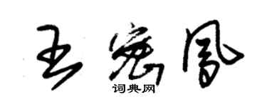 朱錫榮王密鳳草書個性簽名怎么寫