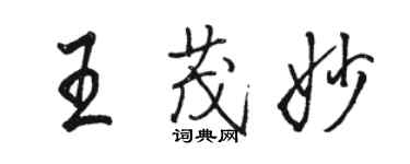 駱恆光王茂妙行書個性簽名怎么寫