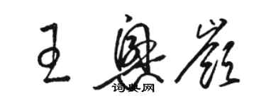 駱恆光王興嶺草書個性簽名怎么寫
