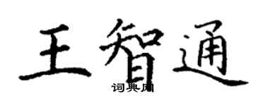 丁謙王智通楷書個性簽名怎么寫