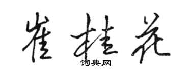 駱恆光崔桂花行書個性簽名怎么寫