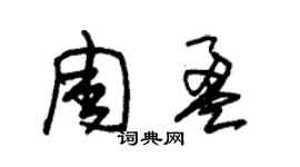 朱錫榮周盈草書個性簽名怎么寫