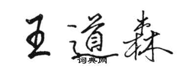 駱恆光王道森行書個性簽名怎么寫