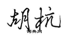 駱恆光胡杭行書個性簽名怎么寫
