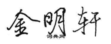 駱恆光金明軒行書個性簽名怎么寫