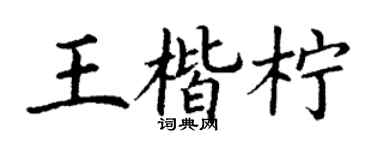 丁謙王楷檸楷書個性簽名怎么寫