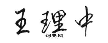 駱恆光王理中行書個性簽名怎么寫
