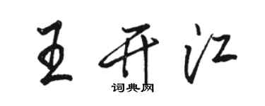 駱恆光王開江行書個性簽名怎么寫