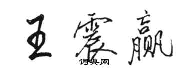 駱恆光王震贏行書個性簽名怎么寫