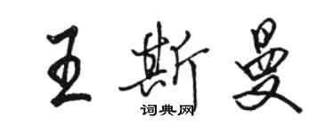 駱恆光王斯曼行書個性簽名怎么寫