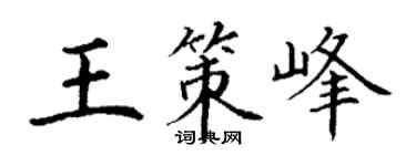 丁謙王策峰楷書個性簽名怎么寫
