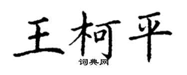 丁謙王柯平楷書個性簽名怎么寫