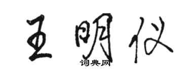 駱恆光王明儀行書個性簽名怎么寫