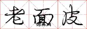 龐中華老面皮行書怎么寫
