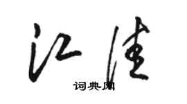 駱恆光江佳草書個性簽名怎么寫