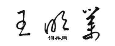 駱恆光王明業草書個性簽名怎么寫