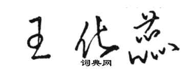 駱恆光王化蕊草書個性簽名怎么寫