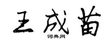 曾慶福王成苗行書個性簽名怎么寫