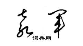 梁錦英袁軍草書個性簽名怎么寫