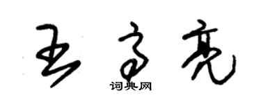 朱錫榮王高亮草書個性簽名怎么寫