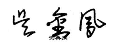 朱錫榮吳金鳳草書個性簽名怎么寫