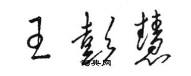 駱恆光王彭慧草書個性簽名怎么寫