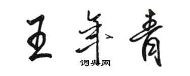 駱恆光王年青行書個性簽名怎么寫