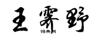 胡問遂王霽野行書個性簽名怎么寫