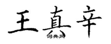 丁謙王真辛楷書個性簽名怎么寫