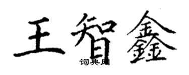 丁謙王智鑫楷書個性簽名怎么寫