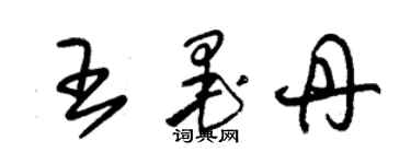 朱錫榮王墨丹草書個性簽名怎么寫