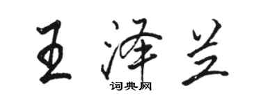 駱恆光王澤蘭行書個性簽名怎么寫